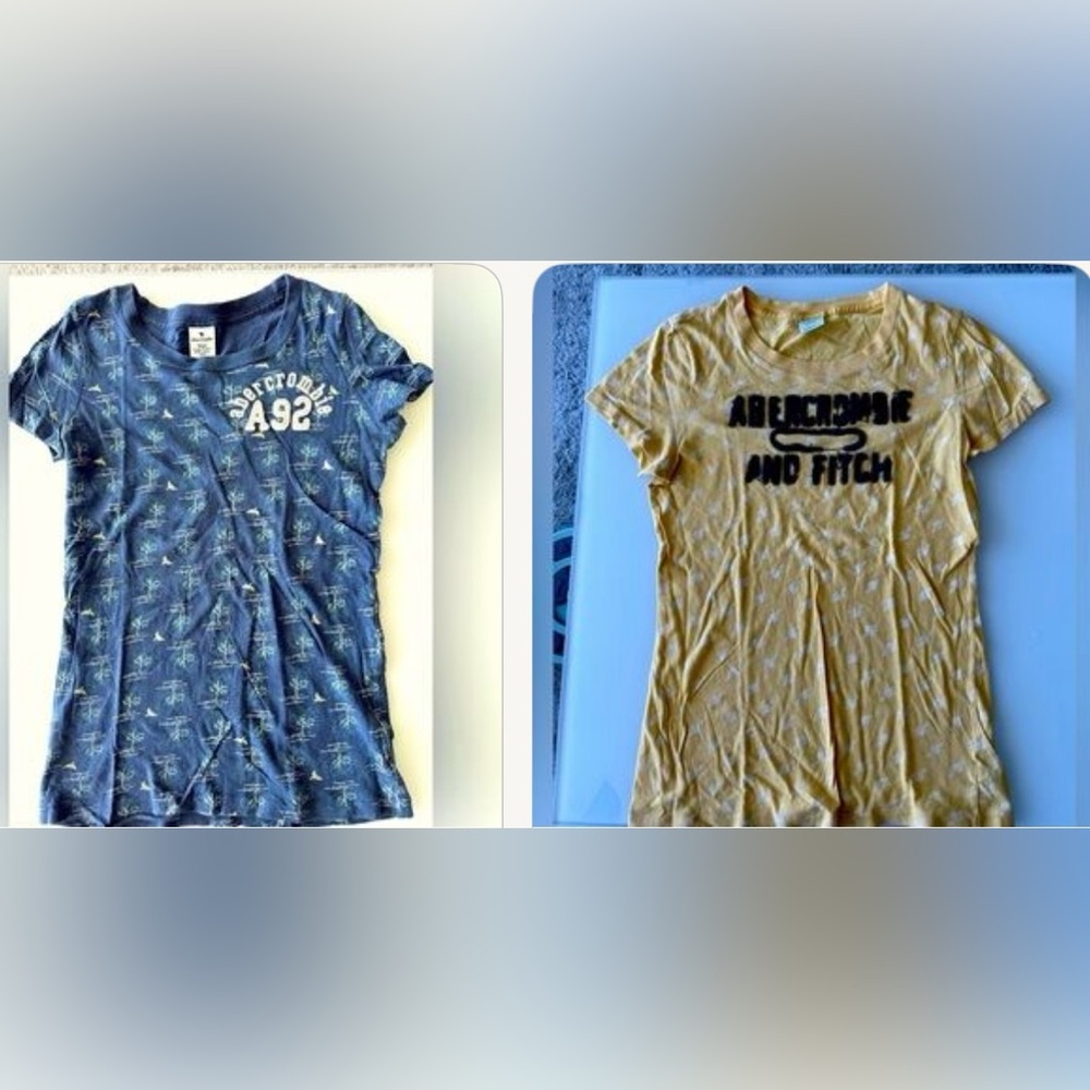 2 T-shirt’s Abercrombie & Fitch Kids Navy and Mustard Tees